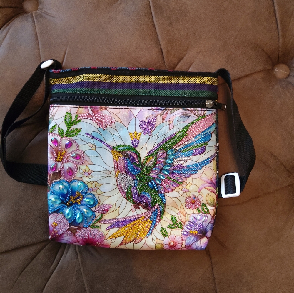 Colorful Hummingbird Adjustable Strap Bag - Multicolor - Picture 6 of 6